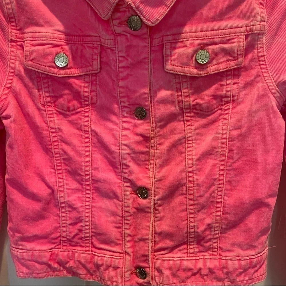 Gymboree Girls size Large (10-12) bright pink sun washed corduroy jacket